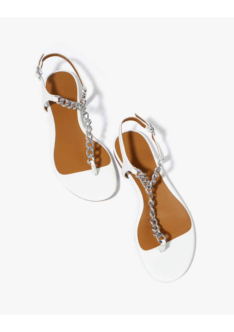 charleskeith凉鞋ck170380559夏季简约金属链条人字形夹趾